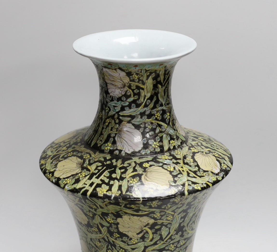 A Chinese famille noir vase, 42.5cm